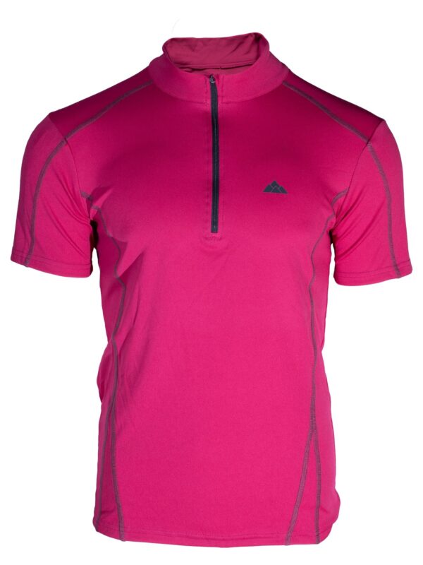 Camiseta Técnica Dry Machine, Manga Corta con Cremallera, Transpirable y Resistente al Roce