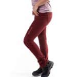 Pantalón Elástico de Mujer para Escalada Color Burdeos Pinto de Solo Climb