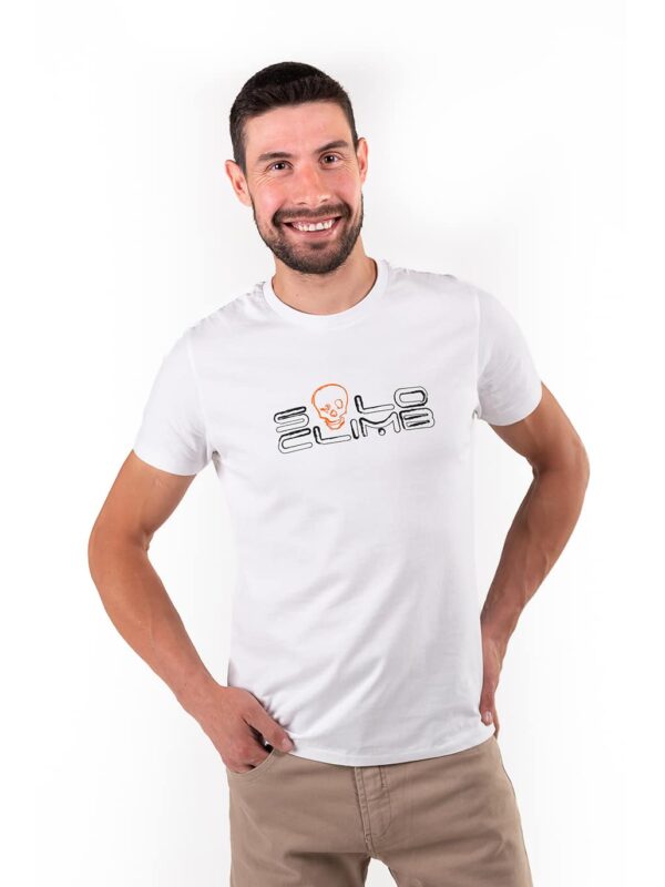Camiseta de Algodón de Hombre Color Blanco de Solo Climb