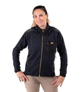 Forro Polar de Mujer Negro con Cremallera Dorado Grizzly de Solo Climb