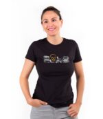 Camiseta de Algodón de Mujer Color Negra de Solo Climb