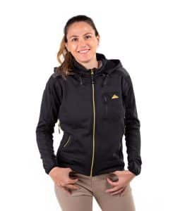 Forro Polar de Mujer Negro con Cremallera Dorada Yukón de Solo Climb