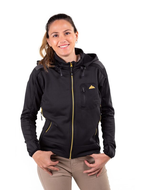 Forro Polar de Mujer Negro con Cremallera Dorada Yukón de Solo Climb