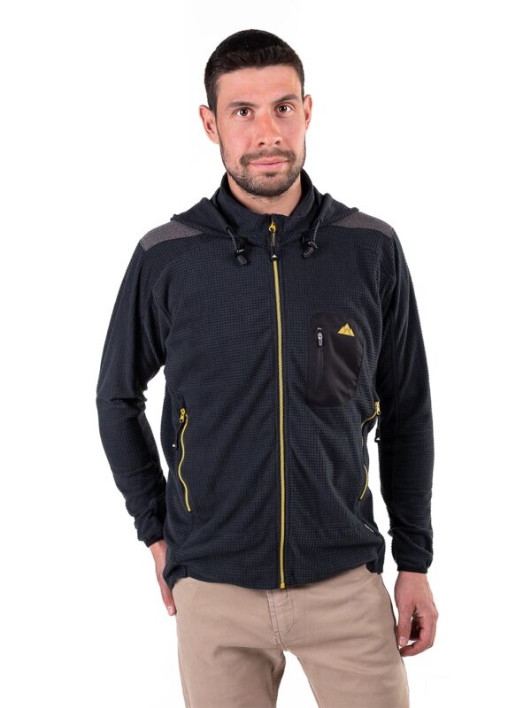 Forro Polar de Hombre Negro Dorado con Cremallera Dorado Grizzly de Solo Climb