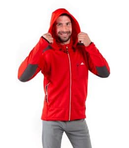 Forro Polar de Hombre Rojo con Cremallera Blanca Yukón de Solo Climb