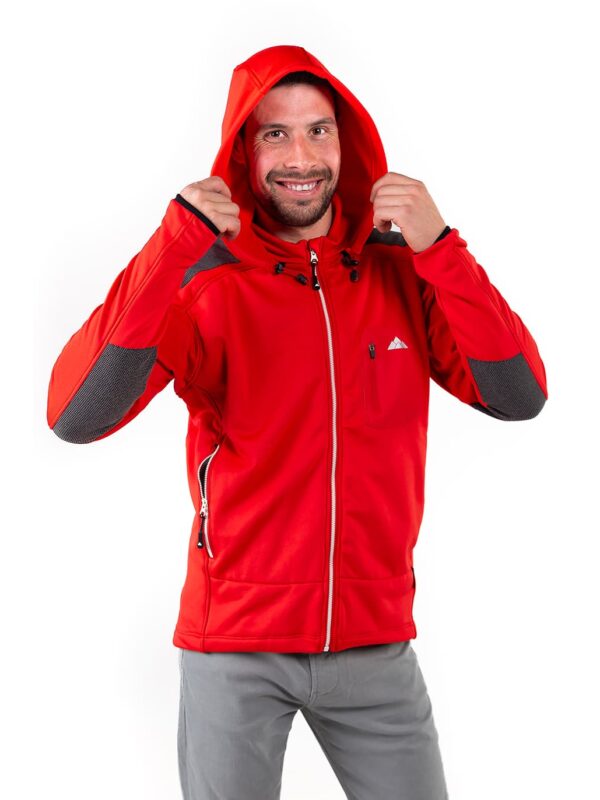 Forro Polar de Hombre Rojo con Cremallera Blanca Yukón de Solo Climb