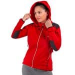 Forro Polar de Mujer Rojo con Cremallera Blanca Yukón de Solo Climb