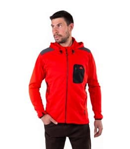 Forro Polar de Hombre Rojo con Cremallera Negro Yukón de Solo Climb