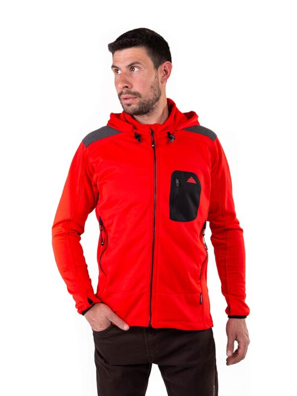 Forro Polar de Hombre Rojo con Cremallera Negro Yukón de Solo Climb