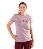 Camiseta de Algodón de Mujer Color Rosa de Solo Climb