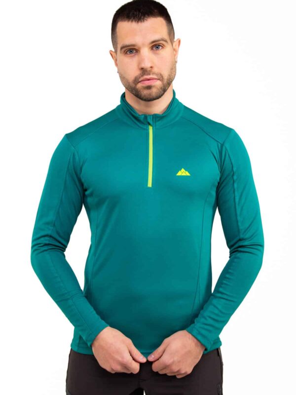Camiseta Técnica Calanques Mujer Color Verde con Ribete, Vista 1