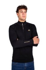 Camiseta Térmica Merino Rex Hombre Negro Personalizada