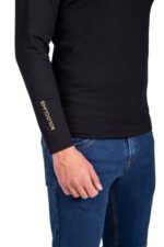 Camiseta Térmica Merino Rex Hombre Negro Personalizada