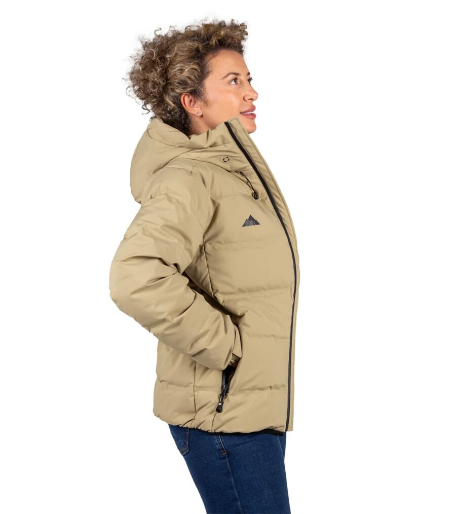 Chaqueta Térmica de Plumas Wendigo Mujer Beige, Vista Lateral