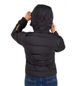 Chaqueta Térmica de Plumas Wendigo Mujer Negro y Amarillo, Vista Trasera con Capucha