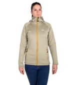 Forro Polar Veletta Mujer Beige, Vista Frontal con Manos