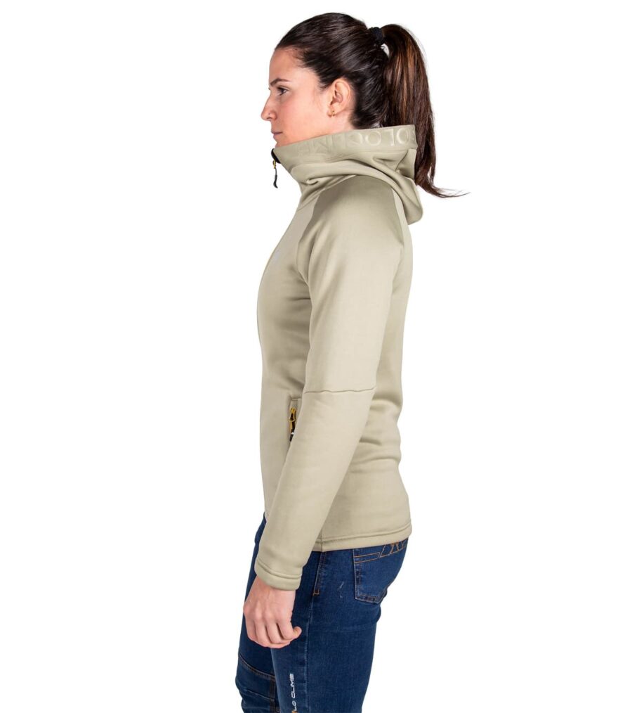 Forro Polar Veletta Mujer Beige, Vista de Perfil