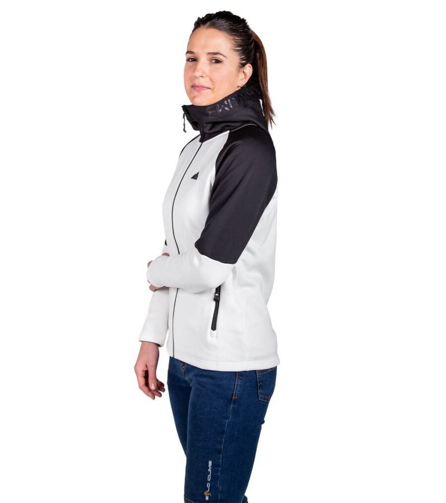 Forro Polar Veletta Mujer Blanco, Vista Lateral