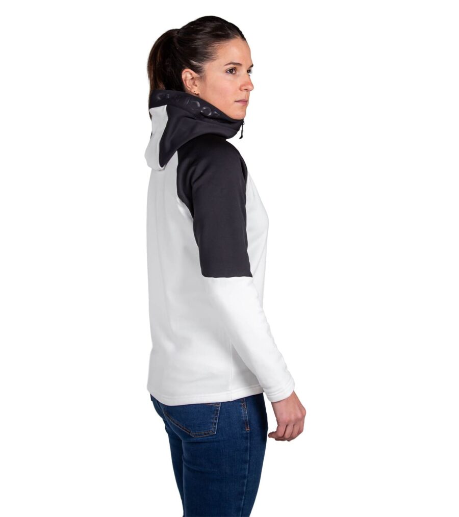 Forro Polar Veletta Mujer Blanco, Vista Lateral Trasera