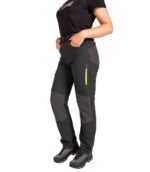 Pantalón Lavaredo Mujer Negro y Amarillo, Vista Frontal Lateral