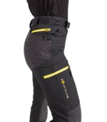 Pantalón Lavaredo Mujer Negro y Amarillo, Vista Trasera Lateral