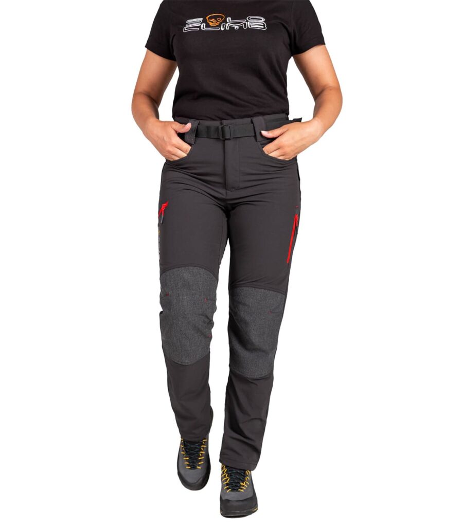 Pantalón Lavaredo Mujer Negro y Rojo, Vista Frontal