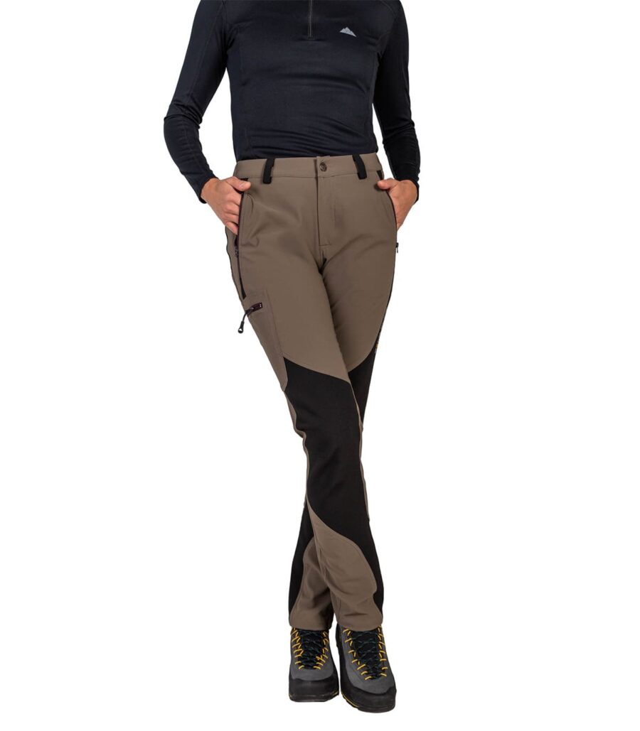 Pantalón Badille Mujer Tierra y Negro, Vista Frontal