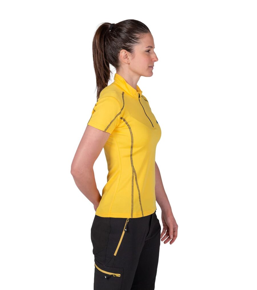 Camiseta transpirable Dry Machine de mujer en color amarillo, vista lateral