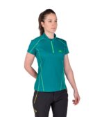 Camiseta transpirable Dry Machine de mujer en color verde, vista ladeada